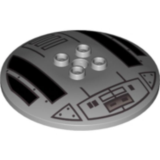 Dish 6 x 6 Inverted (Radar) - Hollow Studs with SW TIE Advanced Hatch Pattern
