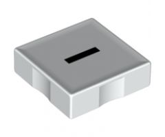 Duplo, Tile 2 x 2 with Black Minus Sign / Hyphen (-) Pattern