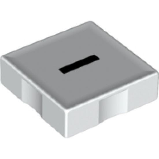Duplo, Tile 2 x 2 with Black Minus Sign / Hyphen (-) Pattern