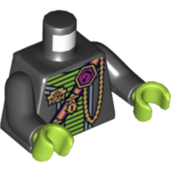 Torso Alien Conquest Alien Shoulder Strap Pattern / Black Arms / Lime Hands