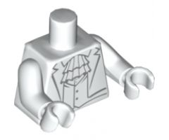 Torso Tuxedo with Vest and Neck Ruffle with Silver Outline Pattern / White Arms / White Hands