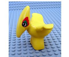 Duplo, Animal Dinosaur Pteranodon Baby with Green and Red Around Eyes Pattern