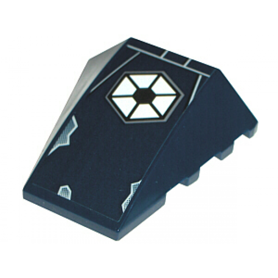 Wedge 4 x 4 No Studs with Hexagonal SW Confederacy (CIS) Pattern (Sticker) - Sets 7256 / 7283