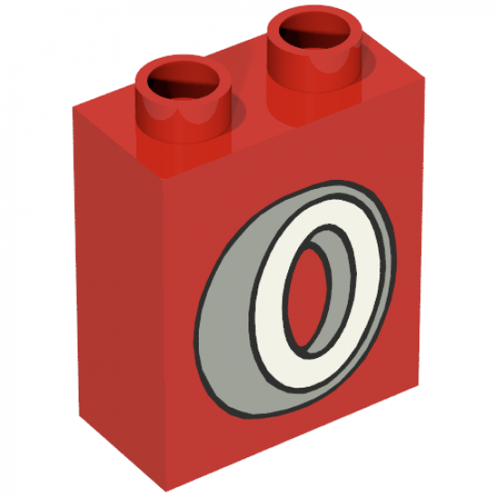 Duplo, Brick 1 x 2 x 2 with One Light Tire Pattern