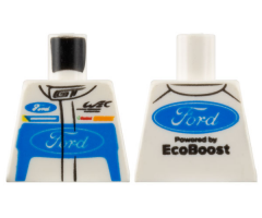 Torso Race Suit with Ford Logo and 'GT' on Front and Ford Logo and 'Powered by EcoBoost' on Back Pattern