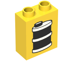 Duplo, Brick 1 x 2 x 2 with Oil Drum / Can Pattern