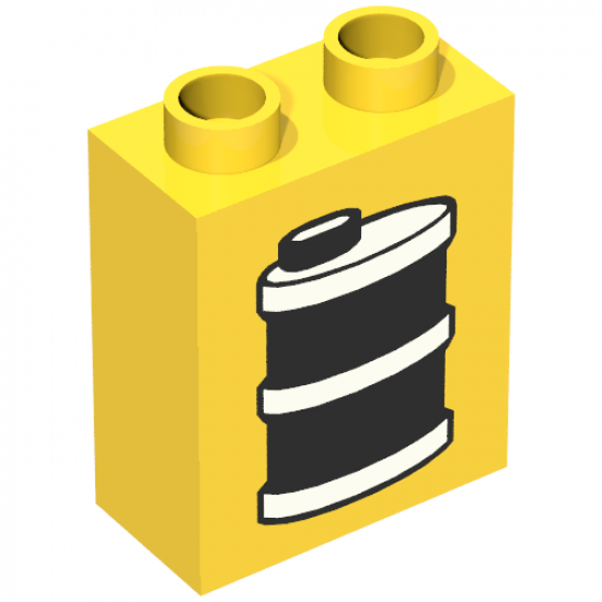 Duplo, Brick 1 x 2 x 2 with Oil Drum / Can Pattern