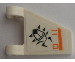 Flag 2 x 2 Trapezoid with Black Scarab and Orange Line and Symbols Pattern, Model Right (Sticker) - Set 7693