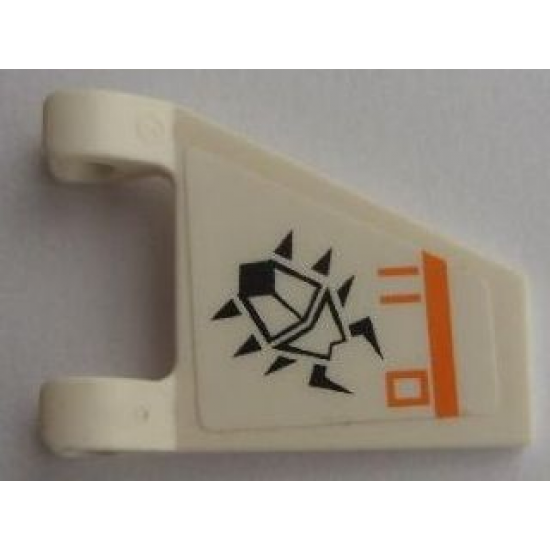 Flag 2 x 2 Trapezoid with Black Scarab and Orange Line and Symbols Pattern, Model Right (Sticker) - Set 7693