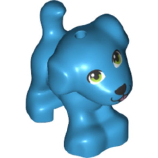 Dog, Friends, Puppy, Standing with Black Nose and Mouth, Lime Green Eyes and Metallic Pink Tongue Pattern
