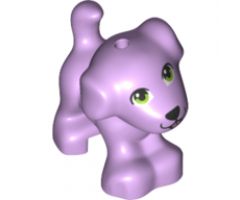 Dog, Friends, Puppy, Standing with Black Nose and Mouth, Lime Green Eyes and Metallic Pink Tongue Pattern