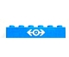 Brick 1 x 6 with Train Logo White Large Pattern (Sticker) - Set 4536