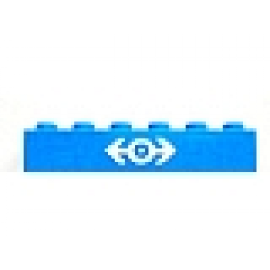 Brick 1 x 6 with Train Logo White Large Pattern (Sticker) - Set 4536