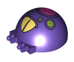 Windscreen 6 x 6 x 3 Canopy Half Sphere with Dual 2 Fingers and Dark Pink and Lime Jewels with Large Yellowed Teeth Pattern