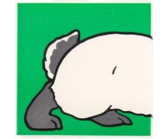 Duplo, Tile 2 x 2 x 1 with Rabbit Mosaic Picture 07 Pattern (Set 1014)