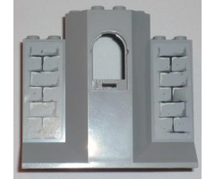 Panel 3 x 8 x 6 with Window with Light Bluish Gray Bricks Pattern (Stickers) - Set 8813/8823