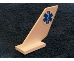 Tail Shuttle with EMT Star of Life (White Snake) Pattern on Both Sides (Stickers) - Set 7903