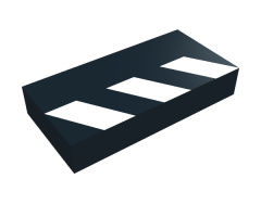 Tile 1 x 2 with Diagonal Partial Stripes White Pattern