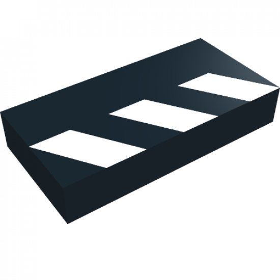 Tile 1 x 2 with Diagonal Partial Stripes White Pattern