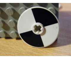 Technic, Disk 3 x 3 with 2 Black Opposing Sections Pattern (Sticker) - Set 8454