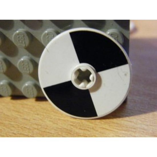 Technic, Disk 3 x 3 with 2 Black Opposing Sections Pattern (Sticker) - Set 8454