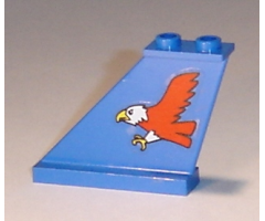 Tail 4 x 1 x 3 with Red Eagle Pattern on Left Side (Sticker) - Set 6331