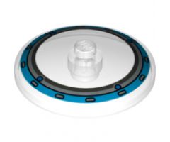 Dish 4 x 4 Inverted (Radar) with Solid Stud with Dark Azure Circle / Gyrosphere Pattern