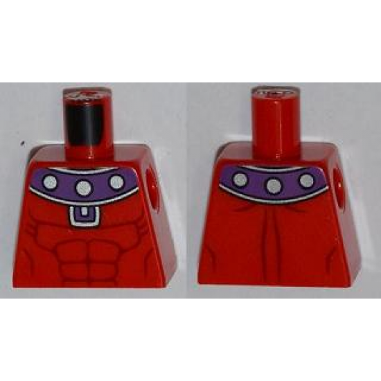 Torso Muscles Outline with Dark Purple and Silver Collar Pattern