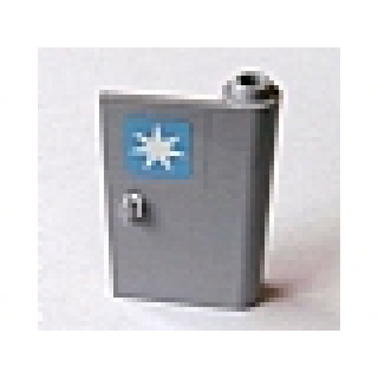 Door 1 x 3 x 4 Right - Open Between Top and Bottom Hinge with Maersk Logo Pattern (Sticker) - Set 10219