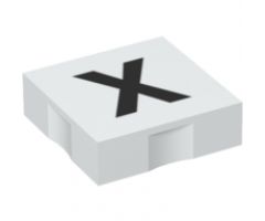 Duplo, Tile 2 x 2 with Black Capital Letter X Pattern