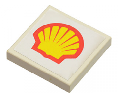 Tile 2 x 2 with Shell Logo Pattern (Sticker) - Set 6378
