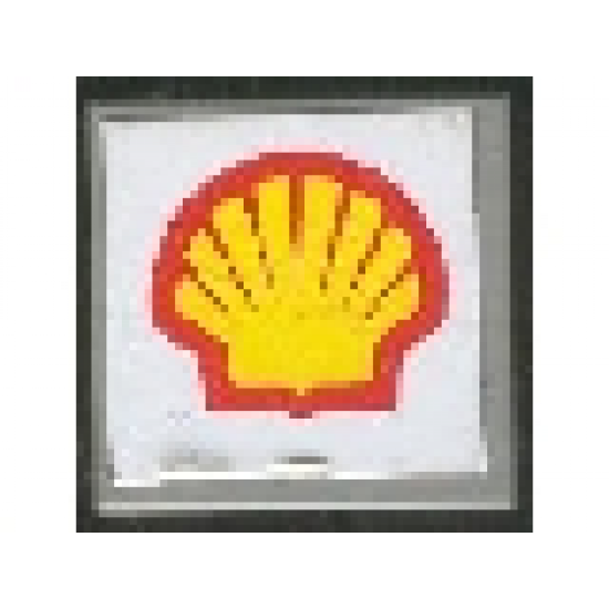 Tile 2 x 2 with Shell Logo Pattern (Sticker) - Set 6378