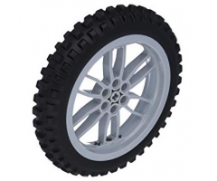 Wheel & Tire Assembly 75mm D. x 17mm Motorcycle with Black Tire 100.6mm D. Motorcycle (88517 / 11957)