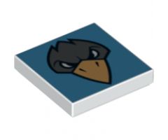 Tile 2 x 2 with Bird Raven Head Pattern