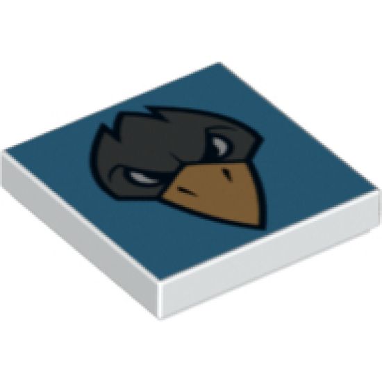 Tile 2 x 2 with Bird Raven Head Pattern