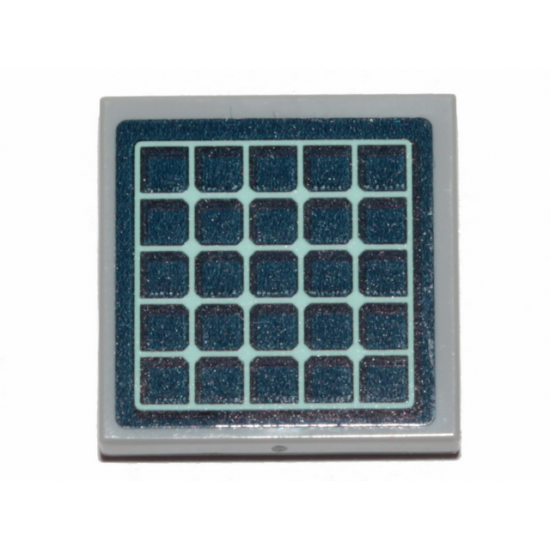 Tile 2 x 2 with Dark Blue Solar Panel Pattern (Sticker) - Set 41424