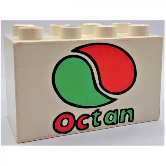 Duplo, Brick 2 x 4 x 2 with Octan Logo Pattern