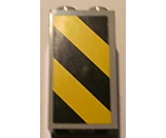 Brick 2 x 2 x 3 with Black and Yellow Danger Stripes Pattern Right (Sticker) - Set 4514