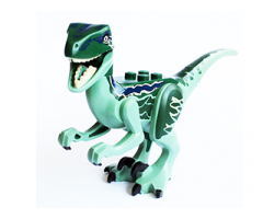 Animal, Dinosaur Raptor / Velociraptor with Dark Green Back and Dark Blue Markings (Jurassic World Blue)