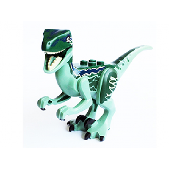 Animal, Dinosaur Raptor / Velociraptor with Dark Green Back and Dark Blue Markings (Jurassic World Blue)