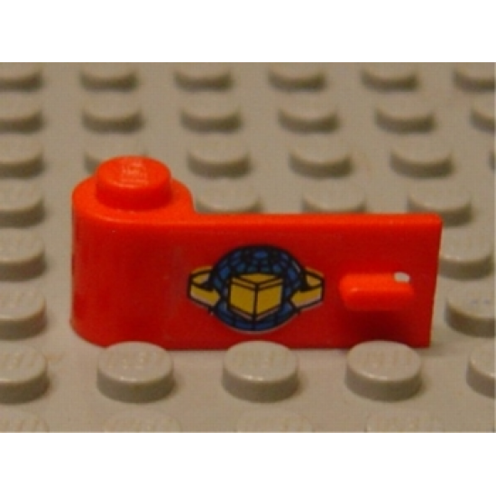 Door 1 x 3 x 1 Left with Box and Arrows and Globe Pattern (Sticker) - Sets 6542 / 4555