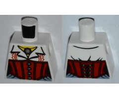 Torso Monster Fighters Female Blouse with Necklace and Red Corset Pattern