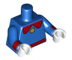Torso Red Collar and Belt with Gold Button Pattern / Blue Arms with Red Cuff Pattern / White Hands