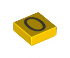 Tile 1 x 1 with Silver Number 0 Pattern