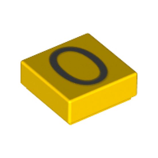 Tile 1 x 1 with Silver Number 0 Pattern