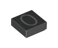 Tile 1 x 1 with Silver Number 0 Pattern