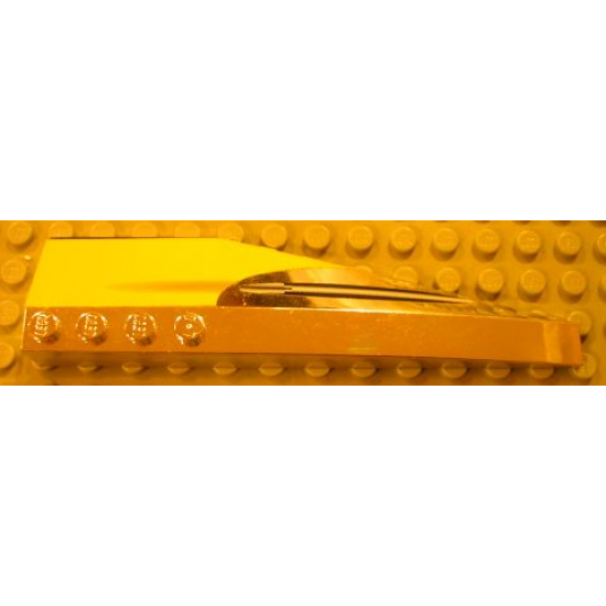 Wedge 12 x 3 Left with Plain Yellow and Missile Groove Pattern (Sticker) - Set 10026