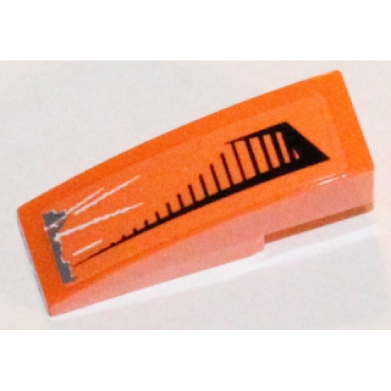 Slope, Curved 3 x 1 with Black Grille and Damage Pattern Left Side (Sticker) - Set 5985