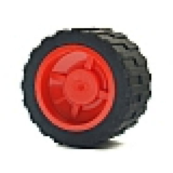 Wheel & Tire Assembly 18mm D. x 14mm with Black Tire 24 x 14 Shallow Tread (30285 / 30648)