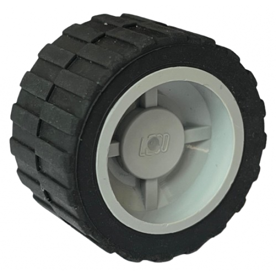 Wheel & Tire Assembly 18mm D. x 14mm with Black Tire 24 x 14 Shallow Tread (30285 / 30648)